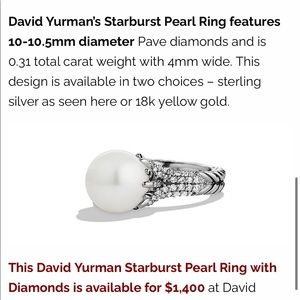 David yurman starburst pearl and diamond ring OFFERS WELCOMED